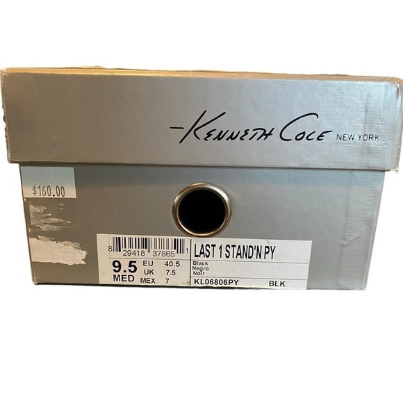 New Y2k Kenneth Cole black Suede Mule heels silver buckle Rubber Sole comfy Boho - Picture 15 of 15